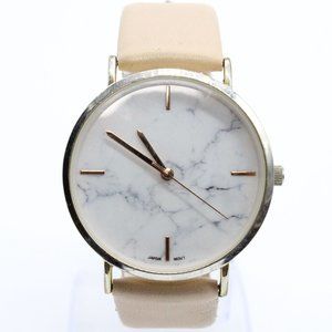 QRTZ Watch Women's Casual Classic Stainless Steel Bronze Tone Beige Band